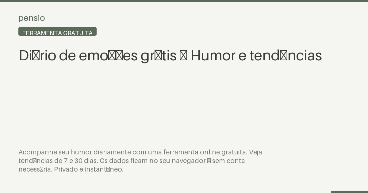 Diário de emoções grátis — Humor e tendências — Pensio